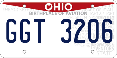 OH license plate GGT3206