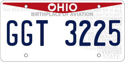 OH license plate GGT3225