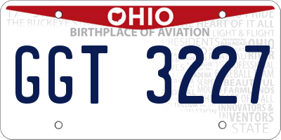 OH license plate GGT3227