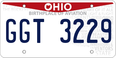 OH license plate GGT3229