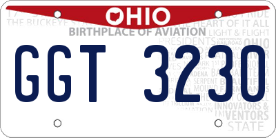 OH license plate GGT3230