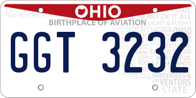 OH license plate GGT3232