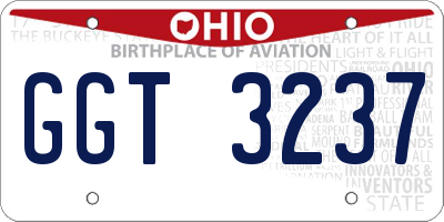 OH license plate GGT3237