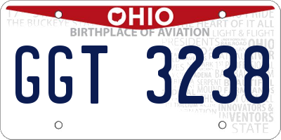 OH license plate GGT3238