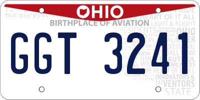 OH license plate GGT3241