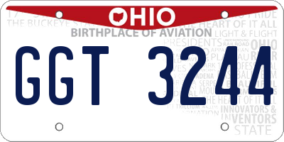 OH license plate GGT3244