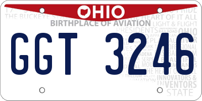 OH license plate GGT3246
