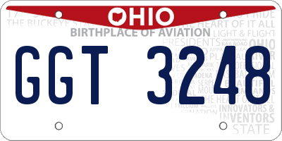 OH license plate GGT3248