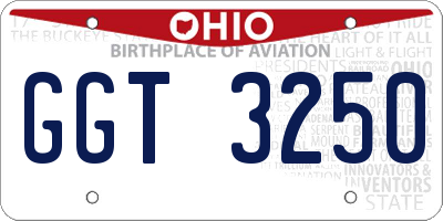 OH license plate GGT3250