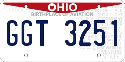 OH license plate GGT3251