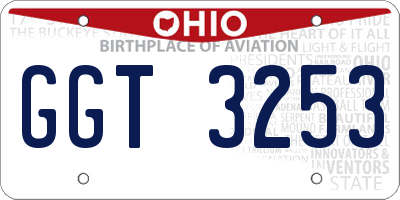 OH license plate GGT3253