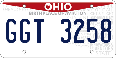 OH license plate GGT3258