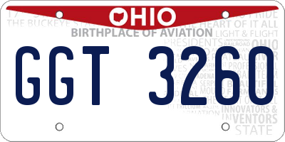 OH license plate GGT3260