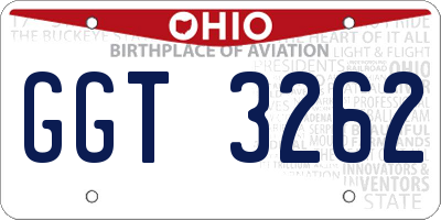OH license plate GGT3262