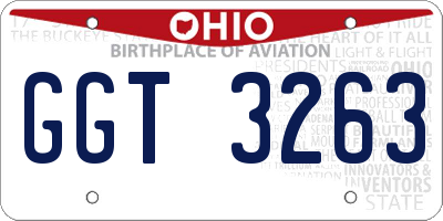 OH license plate GGT3263