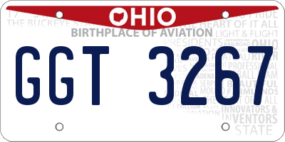 OH license plate GGT3267