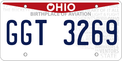 OH license plate GGT3269