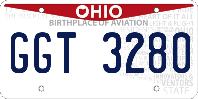 OH license plate GGT3280