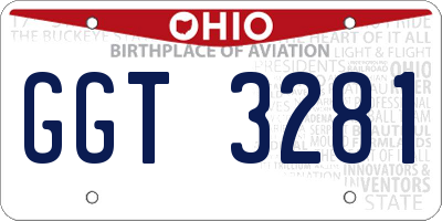 OH license plate GGT3281