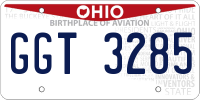 OH license plate GGT3285