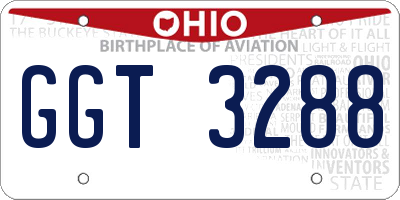 OH license plate GGT3288