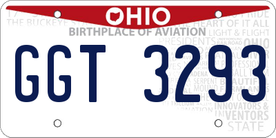 OH license plate GGT3293