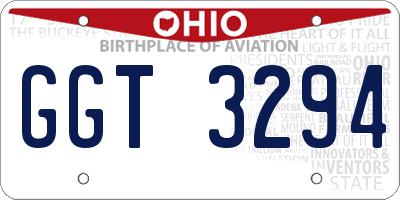 OH license plate GGT3294