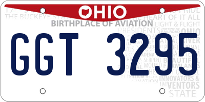 OH license plate GGT3295