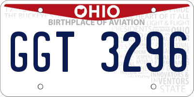 OH license plate GGT3296