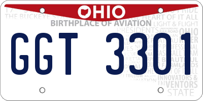 OH license plate GGT3301