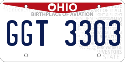 OH license plate GGT3303