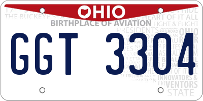 OH license plate GGT3304