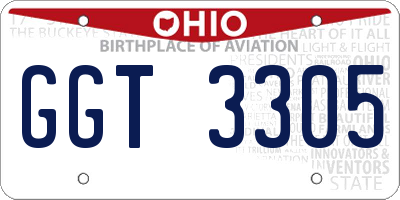OH license plate GGT3305