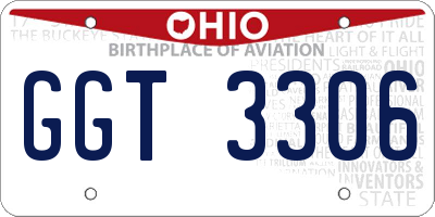 OH license plate GGT3306