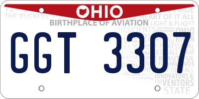 OH license plate GGT3307