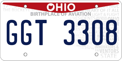 OH license plate GGT3308