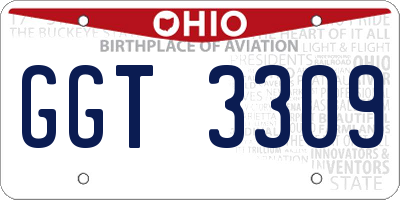 OH license plate GGT3309