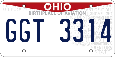 OH license plate GGT3314