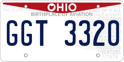OH license plate GGT3320