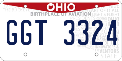 OH license plate GGT3324