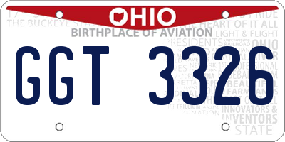 OH license plate GGT3326