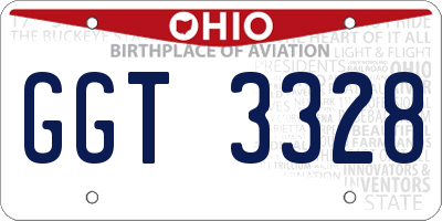 OH license plate GGT3328