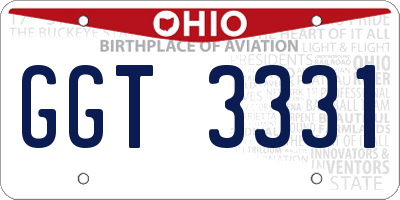 OH license plate GGT3331