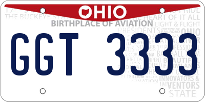 OH license plate GGT3333