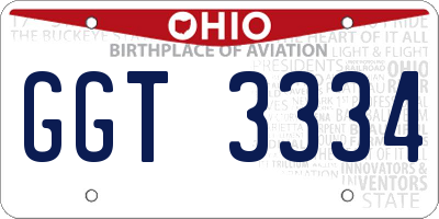 OH license plate GGT3334