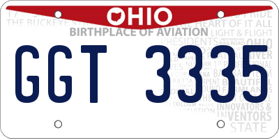 OH license plate GGT3335