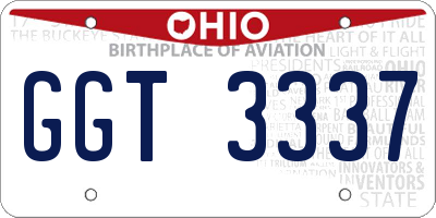 OH license plate GGT3337