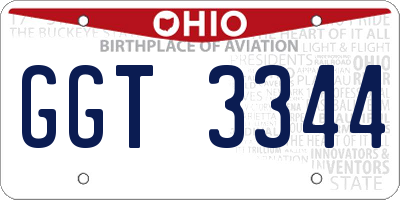 OH license plate GGT3344