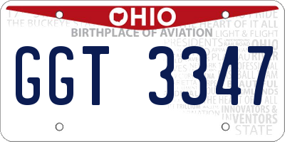 OH license plate GGT3347
