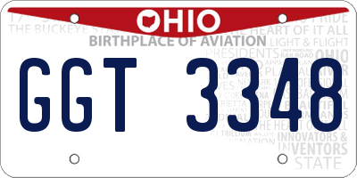 OH license plate GGT3348